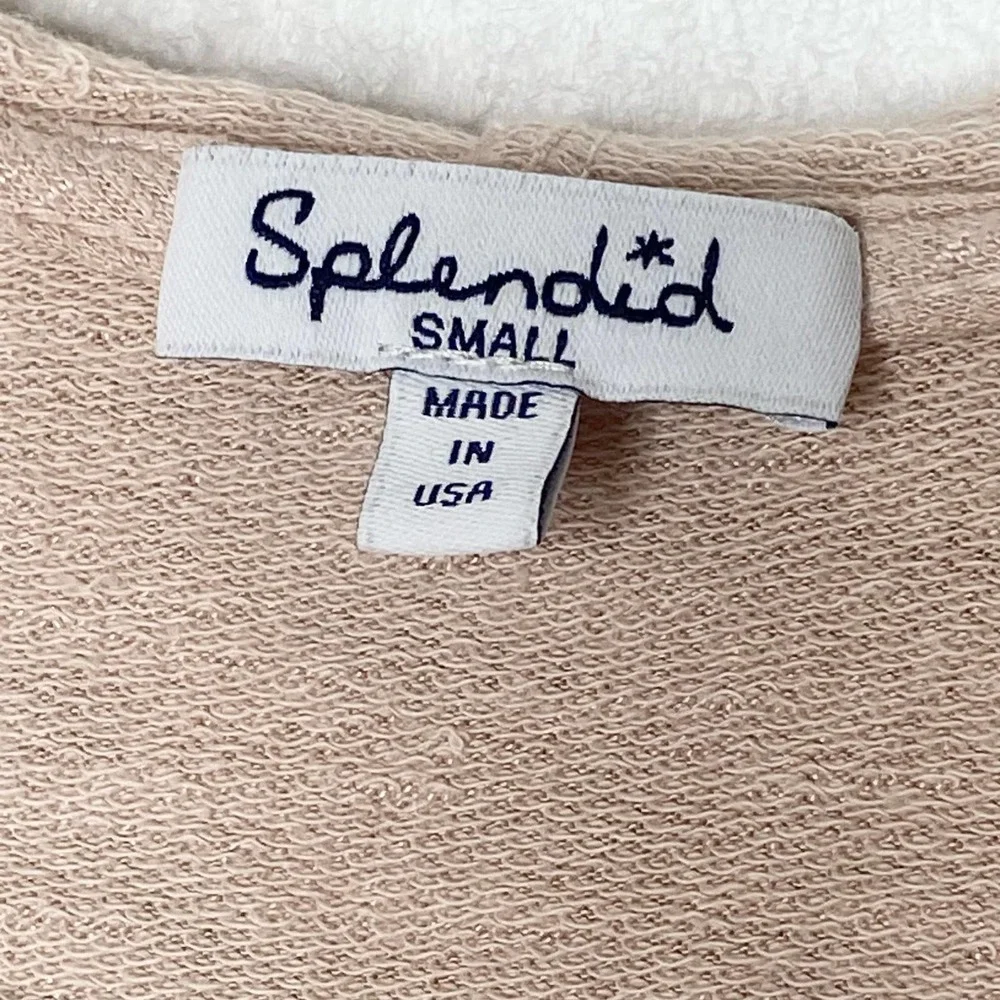 Splendid Pink Zip Hooded Sweater Size Small